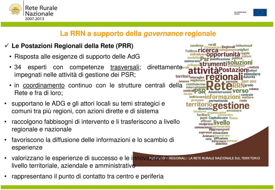 comuni tra più regioni, con azioni dirette e di sistema raccolgono fabbisogni di intervento e li trasferiscono a livello regionale e nazionale favoriscono la diffusione delle