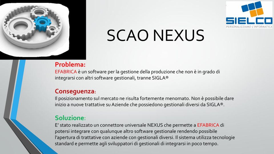 Non è possibile dare inizio a nuove trattative su Aziende che possiedono gestionali diversi da SIGLA.