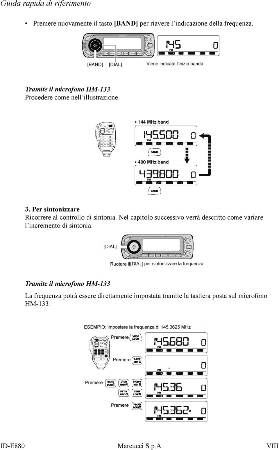 Per sintonizzare Ricorrere al controllo di sintonia.