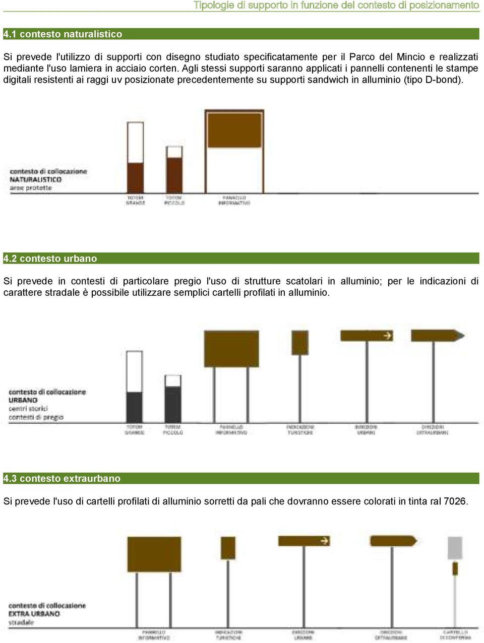 Agli stessi supporti saranno applicati i pannelli contenenti le stampe digitali resistenti ai raggi uv posizionate precedentemente su supporti sandwich in alluminio (tipo D-bond). 4.