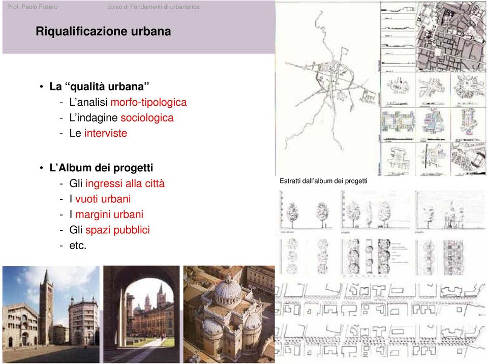 interviste L Album dei progetti - Gli ingressi alla città - I vuoti urbani - I