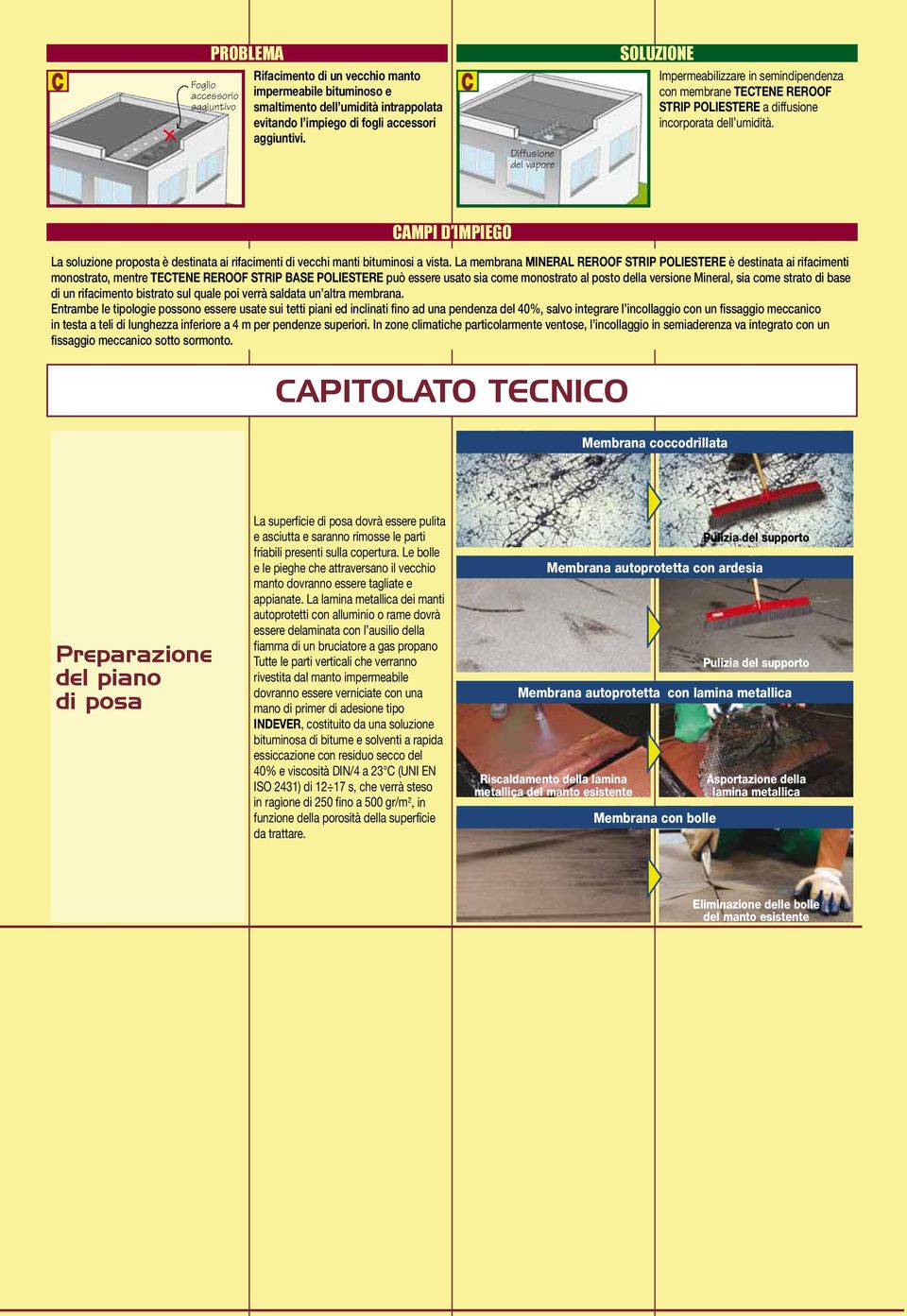 CAMPI D IMPIEGO La soluzione proposta è destinata ai rifacimenti di vecchi manti bituminosi a vista.