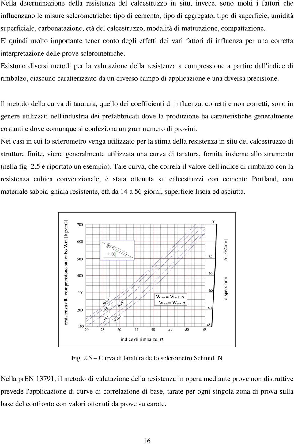 E' quindi molto importante tener conto degli effetti dei vari fattori di influenza per una corretta interpretazione delle prove sclerometriche.