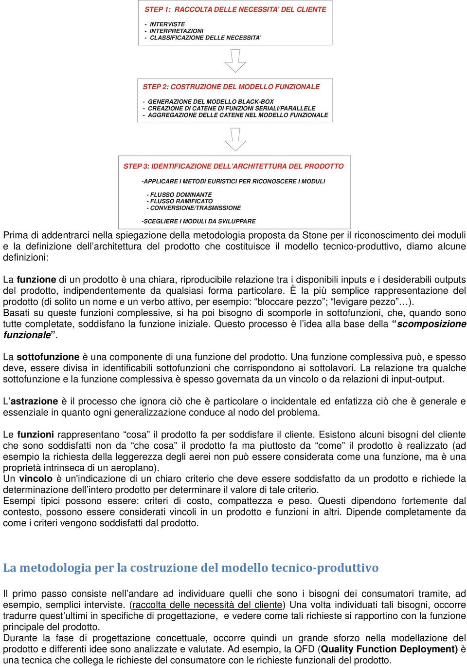 RICONOSCERE I MODULI - FLUSSO DOMINANTE - FLUSSO RAMIFICATO - CONVERSIONE/TRASMISSIONE -SCEGLIERE I MODULI DA SVILUPPARE Prima di addentrarci nella spiegazione della metodologia proposta da Stone per