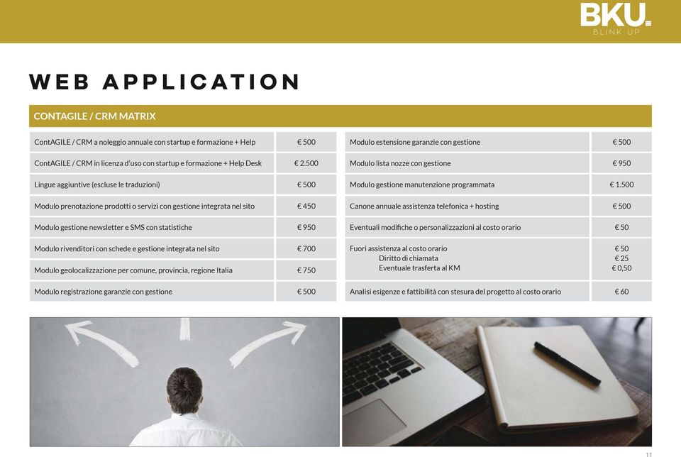 500 Modulo prenotazione prodotti o servizi con gestione integrata nel sito Modulo gestione newsletter e SMS con statistiche Modulo rivenditori con schede e gestione integrata nel sito Modulo