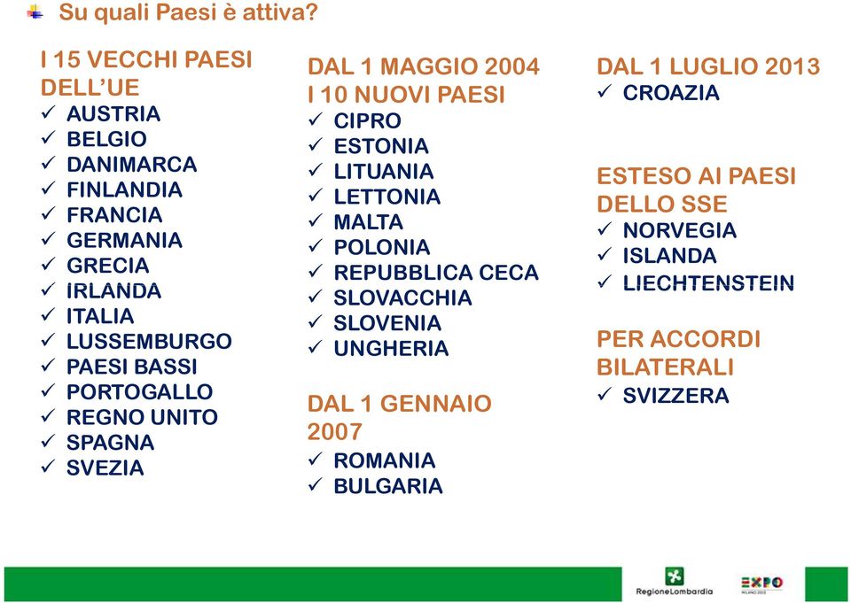 PAESI BASSI PORTOGALLO REGNO UNITO SPAGNA SVEZIA DAL 1 MAGGIO 2004 I 10 NUOVI PAESI CIPRO ESTONIA LITUANIA