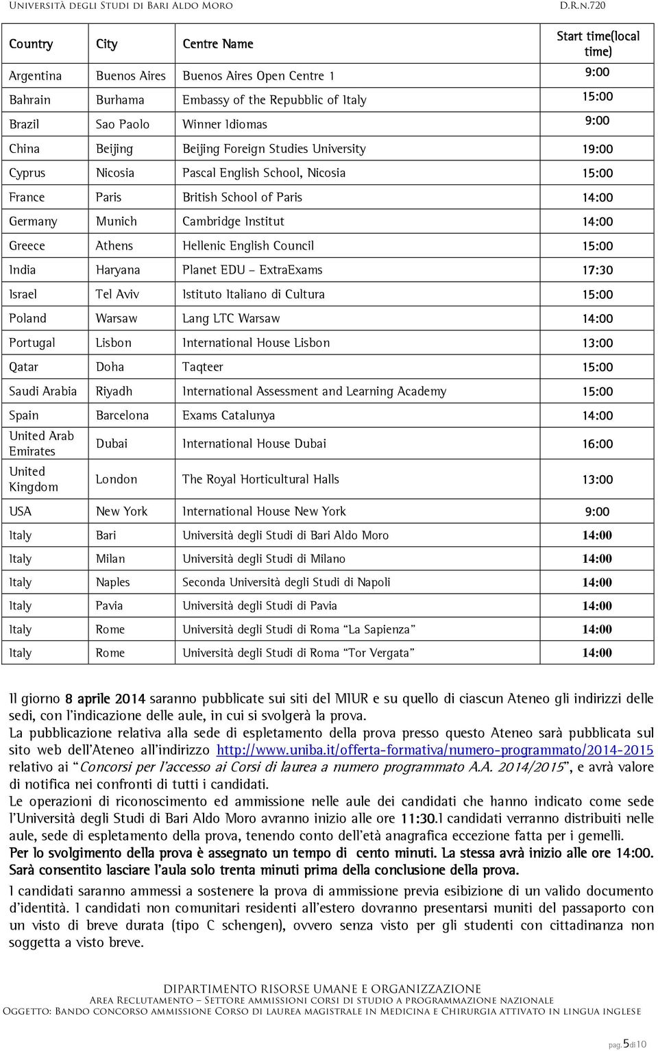 Athens Hellenic English Council 15:00 India Haryana Planet EDU ExtraExams 17:30 Israel Tel Aviv Istituto Italiano di Cultura 15:00 Poland Warsaw Lang LTC Warsaw 14:00 Portugal Lisbon International