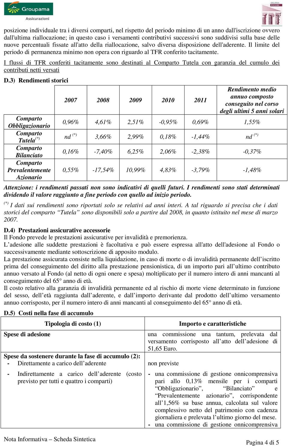 Il limite del periodo di permanenza minimo non opera con riguardo al TFR conferito tacitamente.