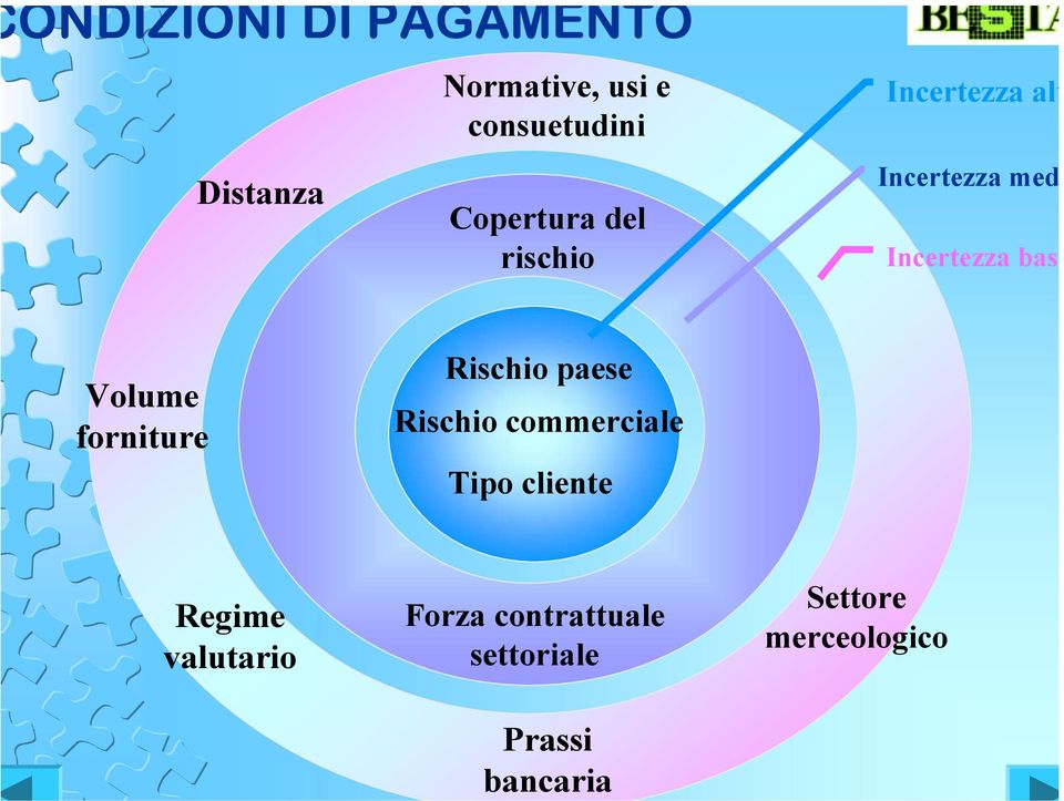 Incertezza bass Volume forniture Rischio paese Rischio commerciale