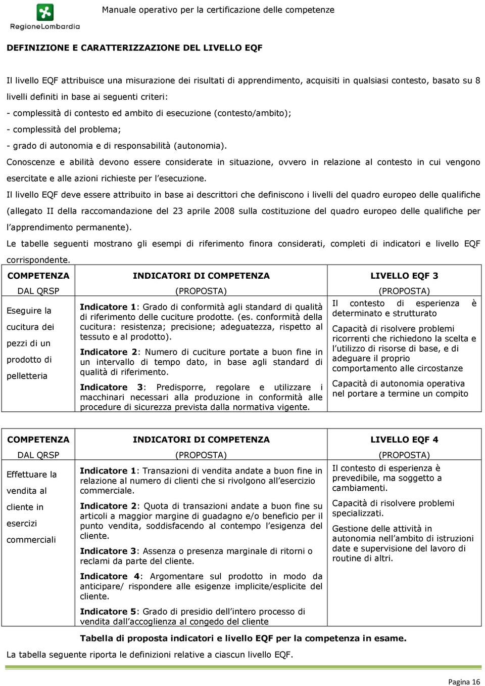 Conoscenze e abilità devono essere considerate in situazione, ovvero in relazione al contesto in cui vengono esercitate e alle azioni richieste per l esecuzione.