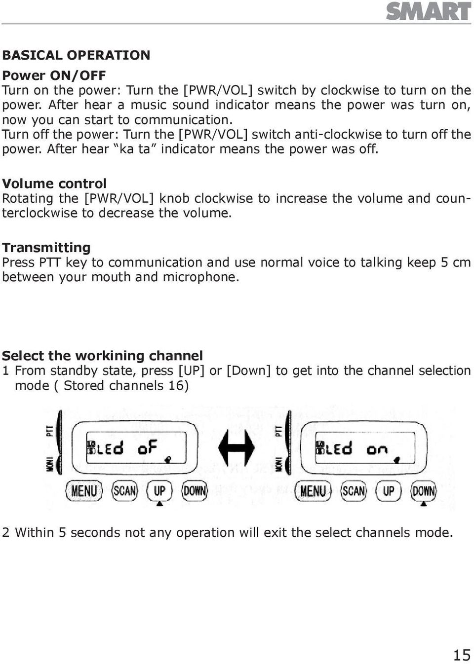 After hear ka ta indicator means the power was off. Volume control Rotating the [PWR/VOL] knob clockwise to increase the volume and counterclockwise to decrease the volume.