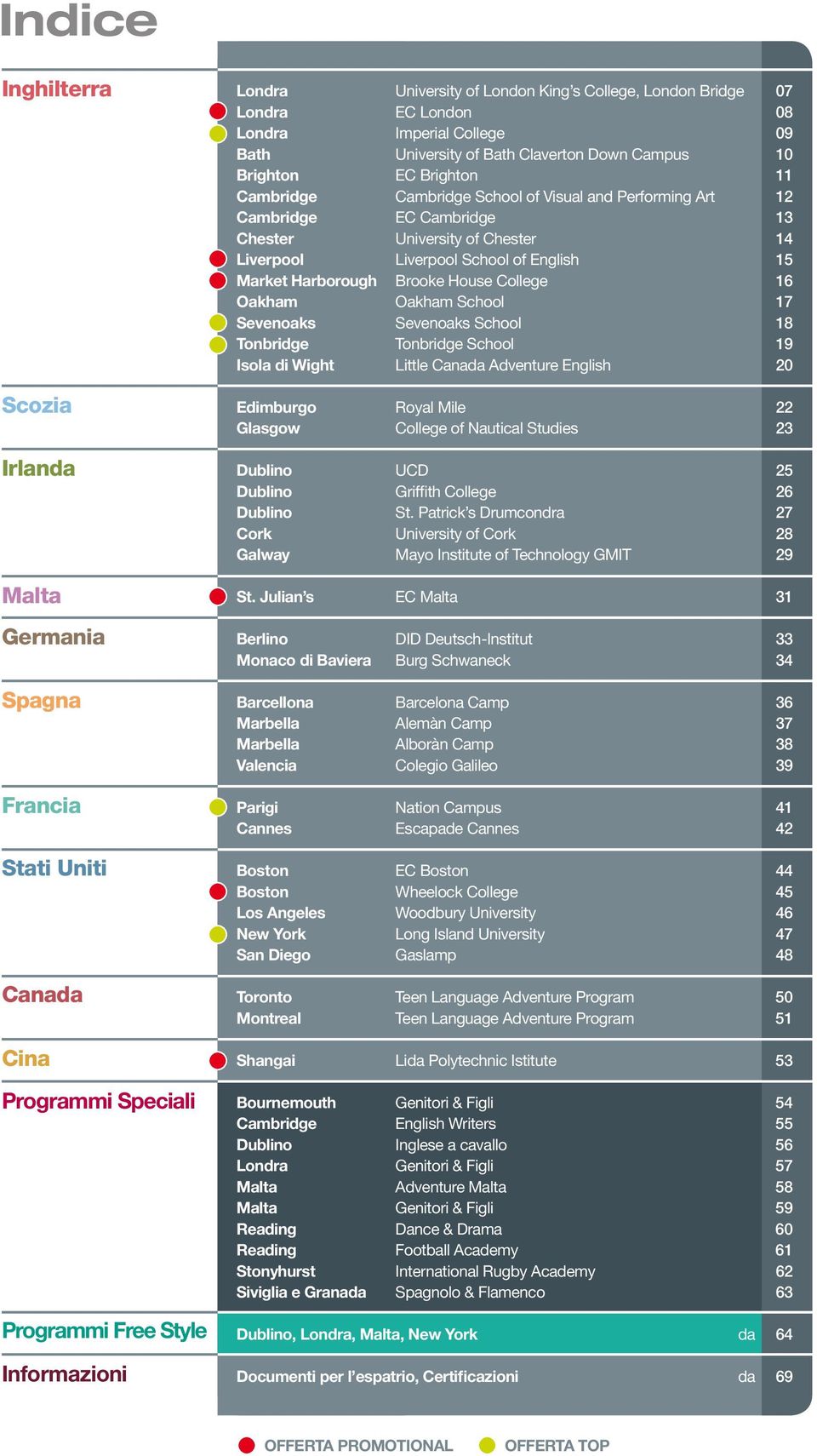 Cambridge 13 Chester University of Chester 14 Liverpool Liverpool School of English 15 Market Harborough Brooke House College 16 Oakham Oakham School 17 Sevenoaks Sevenoaks School 18 Tonbridge