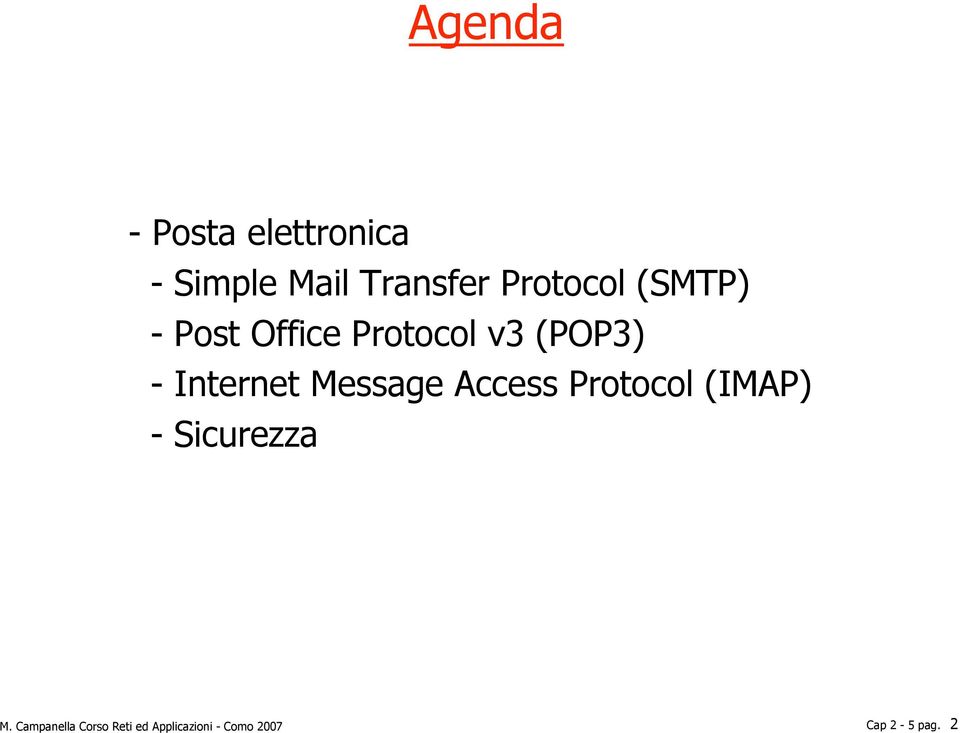 Internet Message Access Protocol (IMAP) - Sicurezza M.