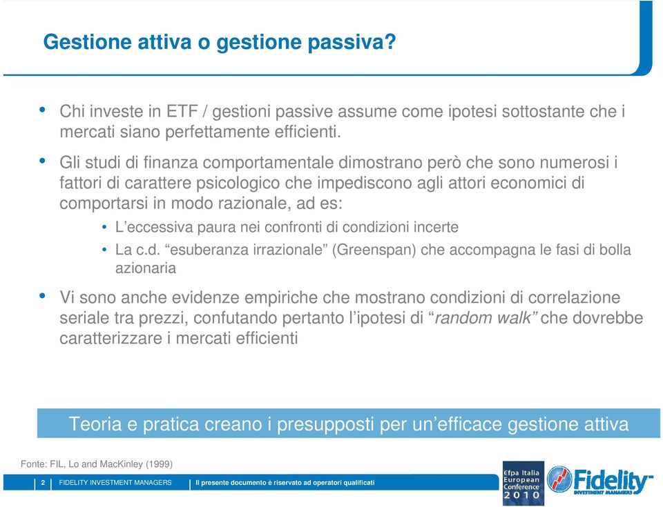 eccessiva paura nei confronti di