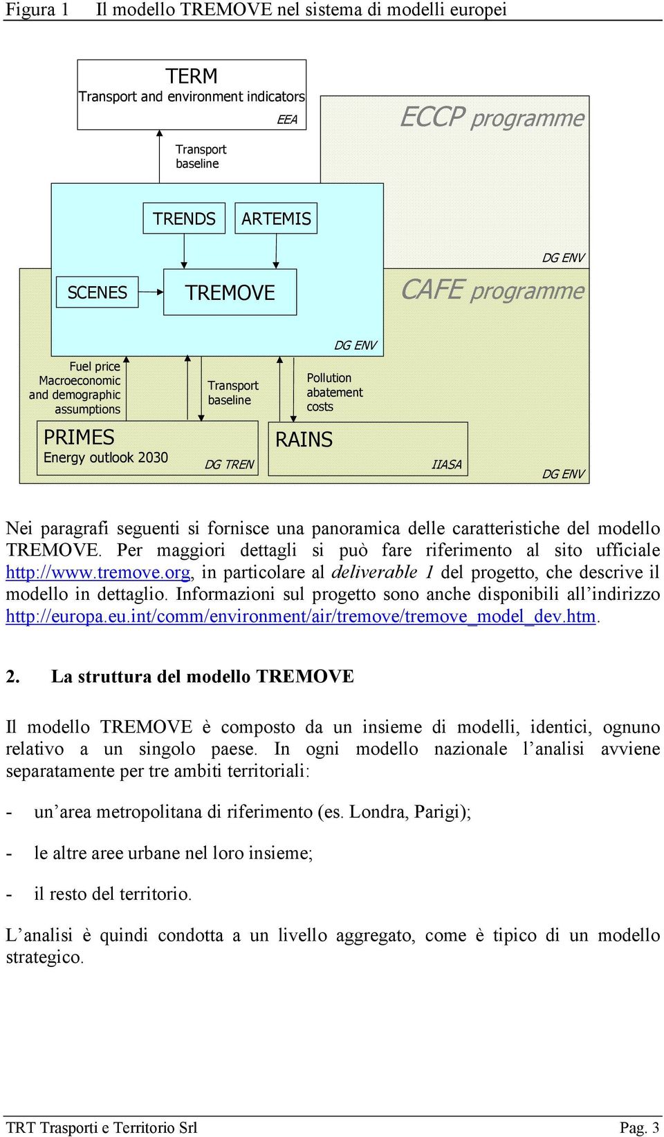 panoramica delle caratteristiche del modello TREMOVE. Per maggiori dettagli si può fare riferimento al sito ufficiale http://www.tremove.