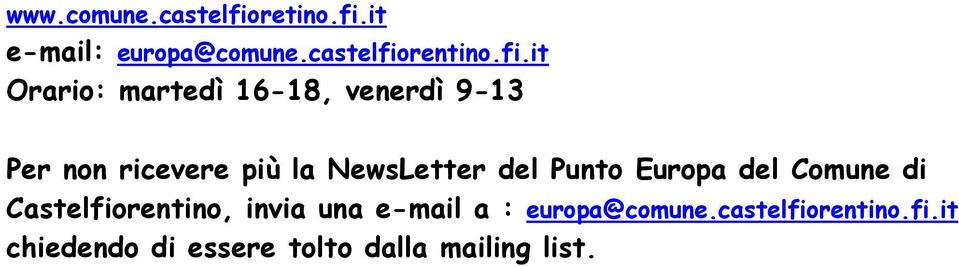 it e-mail: europa@comune.castelfio