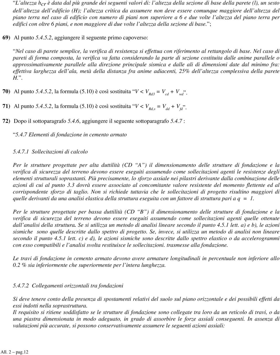 volte l altezza della sezione di base. ; 69) Al punto 5.