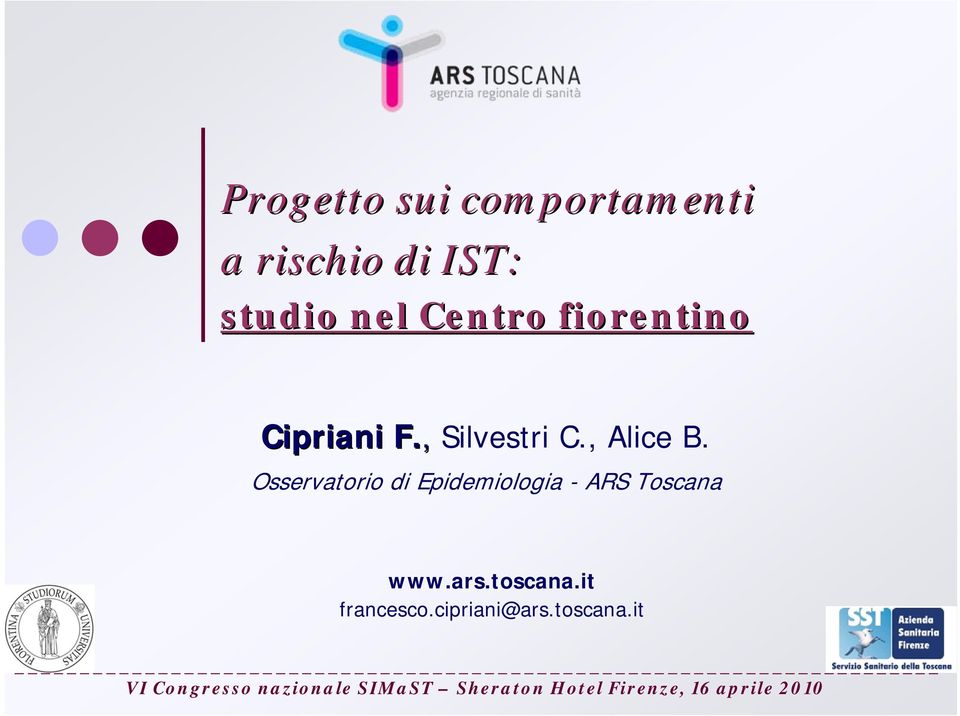 Osservatorio di Epidemiologia - ARS Toscana www.ars.toscana.