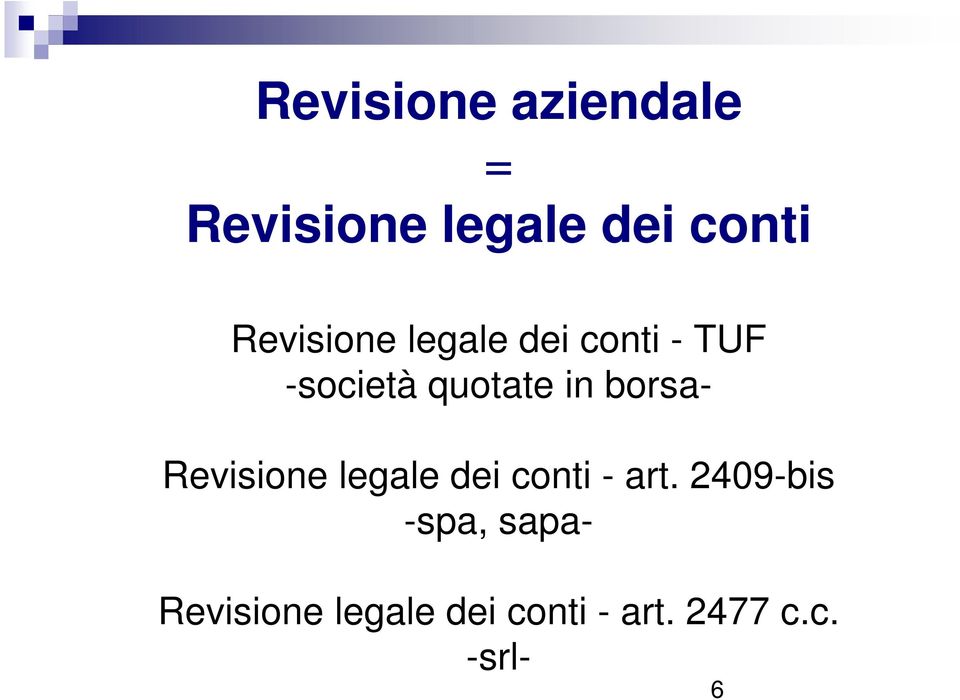 borsa- Revisione legale dei conti - art.