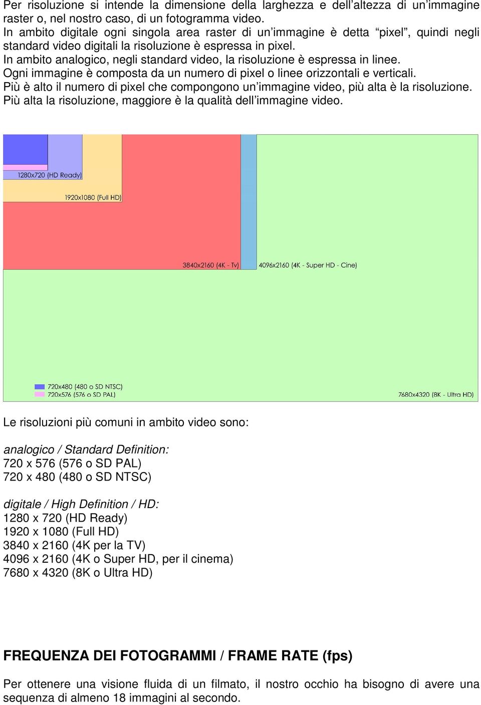 In ambito analogico, negli standard video, la risoluzione è espressa in linee. Ogni immagine è composta da un numero di pixel o linee orizzontali e verticali.