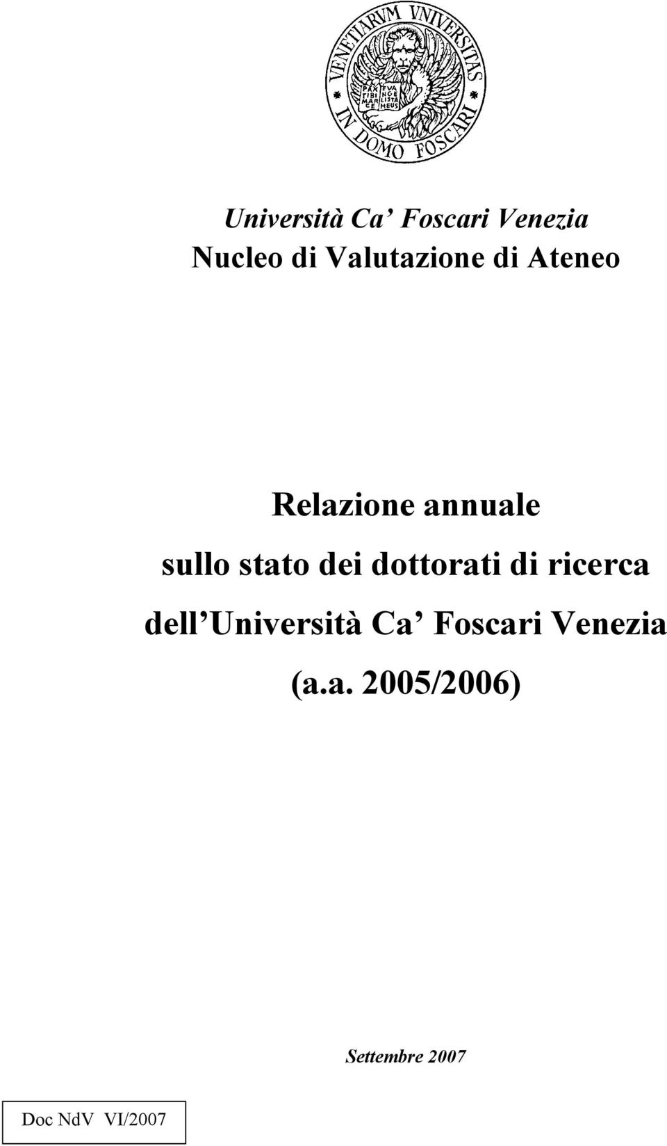 stato dei dottorati di ricerca dell Università Ca