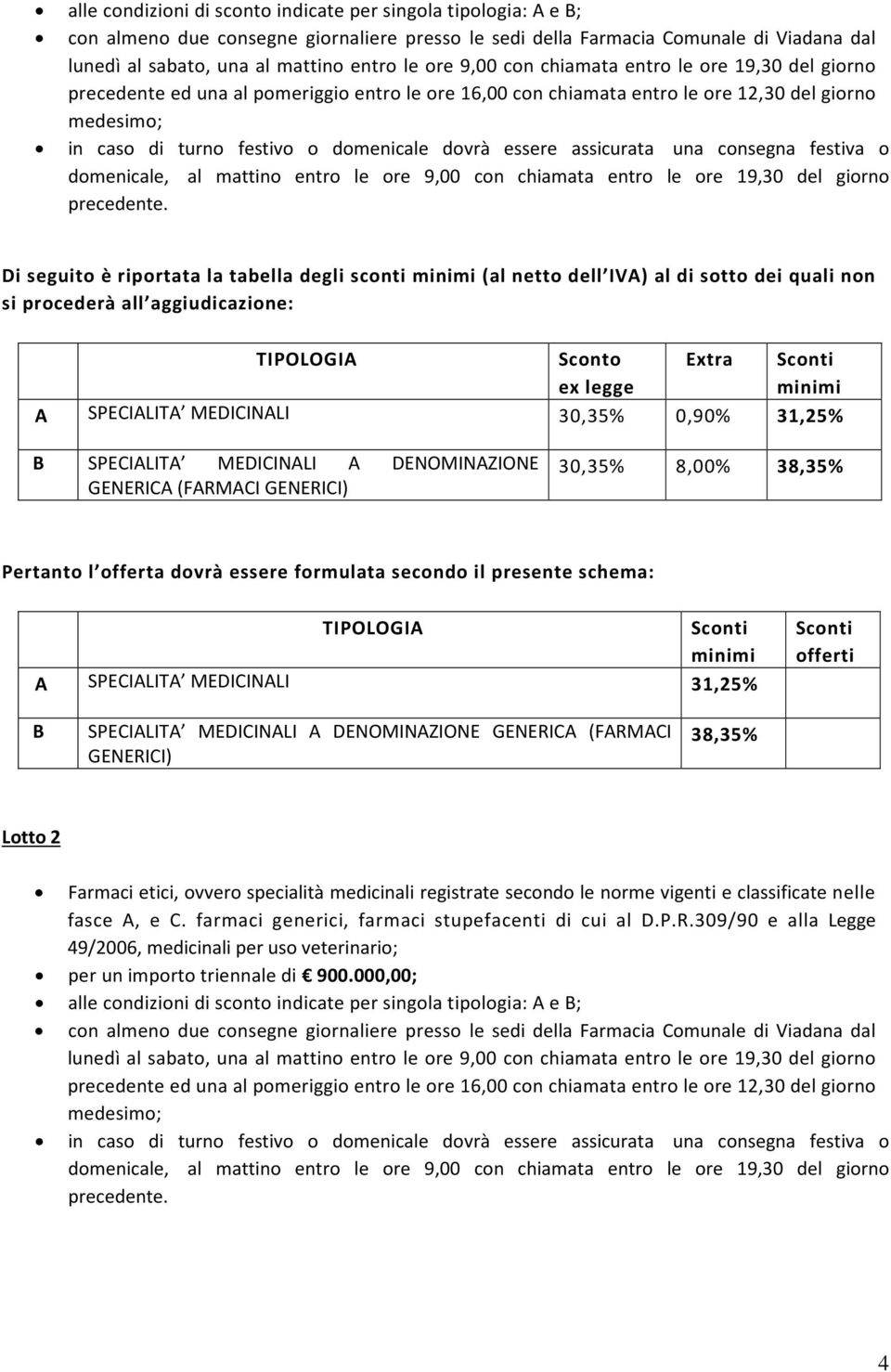 essere assicurata una consegna festiva o domenicale, al mattino entro le ore 9,00 con chiamata entro le ore 19,30 del giorno precedente.