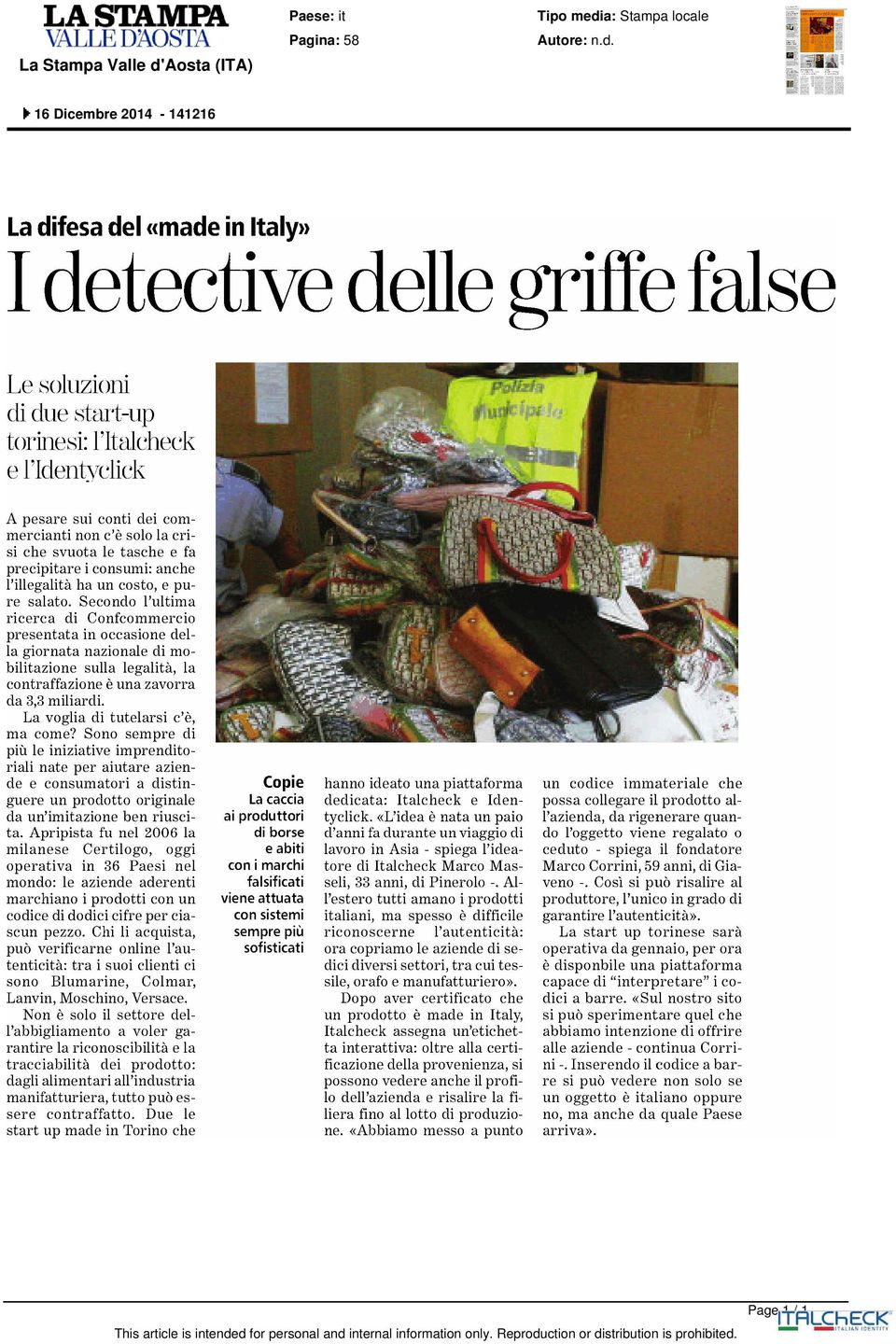 a: Stampa locale Pagina: 58 Pagina: Autore: n.d.