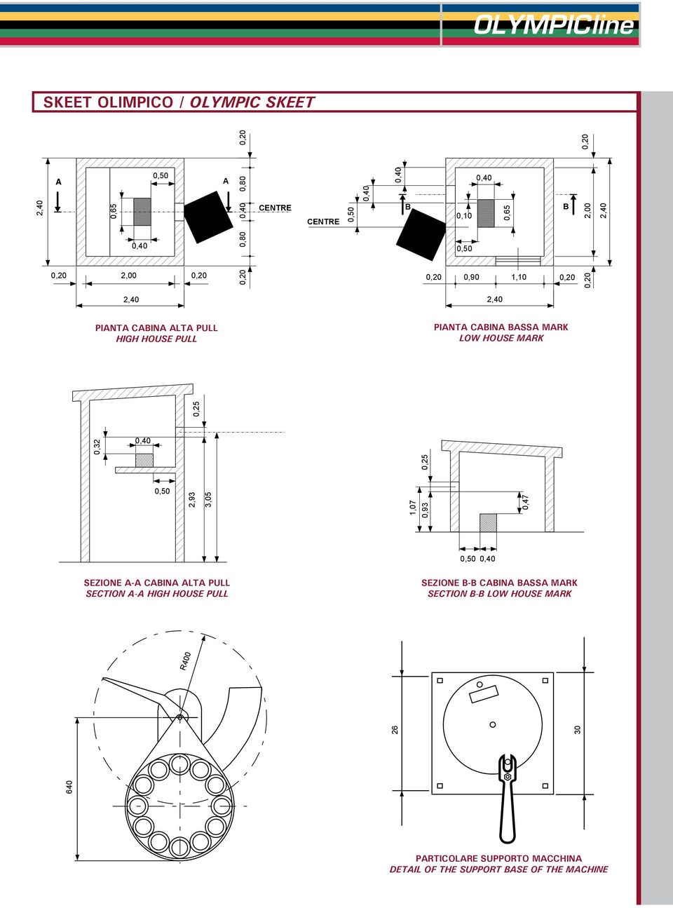 HOUSE MARK 0,32 0,25 0,40 0,25 0,50 2,93 3,05 1,07 0,93 0,47 0,50 0,40 SEZIONE A-A CABINA ALTA PULL SECTION A-A HIGH HOUSE PULL