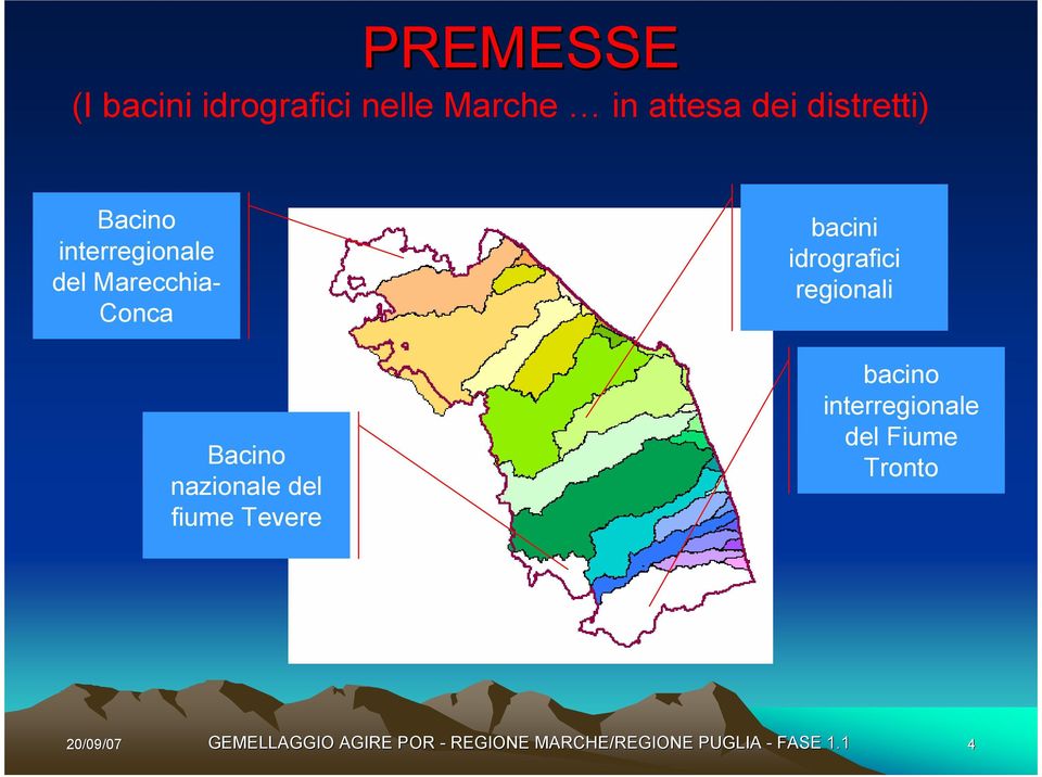 Tevere bacini idrografici regionali bacino interregionale del Fiume