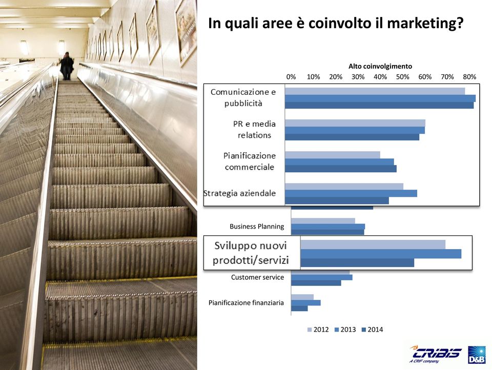 coinvolgimento 0% 10% 20% 30% 40% 50% 60% 70% 80% Strategia aziendale Ricerche