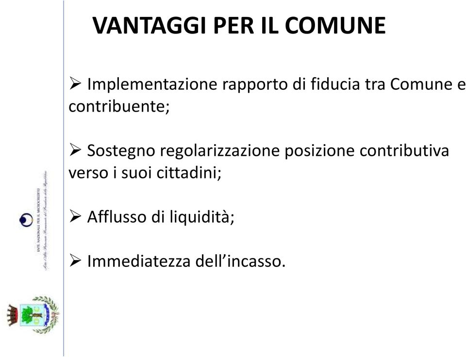 regolarizzazione posizione contributiva verso i