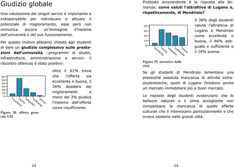 Per questo motivo abbiamo chiesto agli studenti di dare un giudizio complessivo sulle prestazioni dell università programmi di studio, infrastrutture, amministrazione e servizi- il riscontro ottenuto