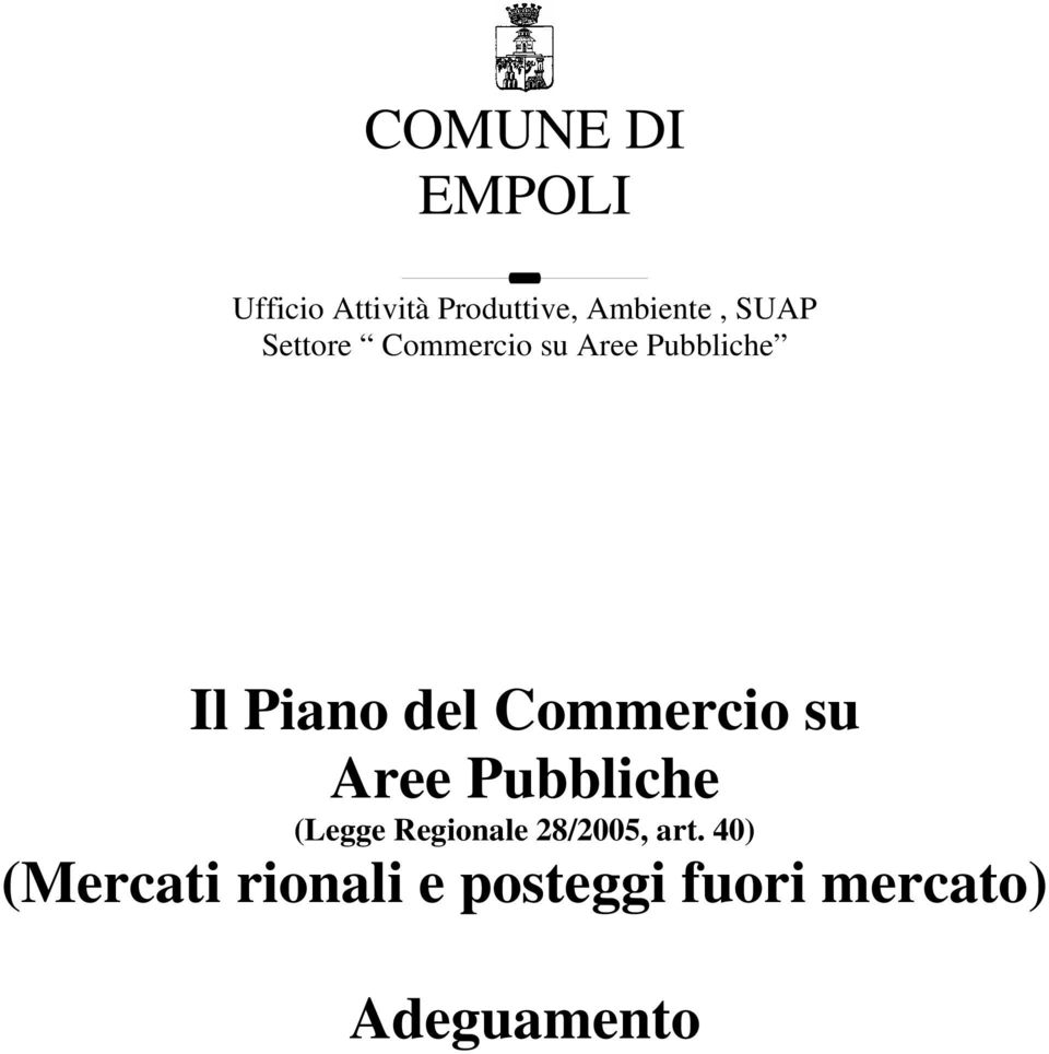 Commercio su Aree Pubbliche (Legge Regionale 28/2005,