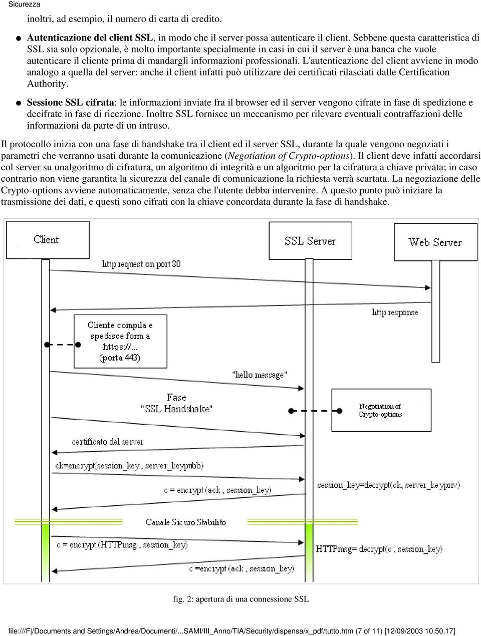 professionali. L'autenticazione del client avviene in modo analogo a quella del server: anche il client infatti può utilizzare dei certificati rilasciati dalle Certification Authority.