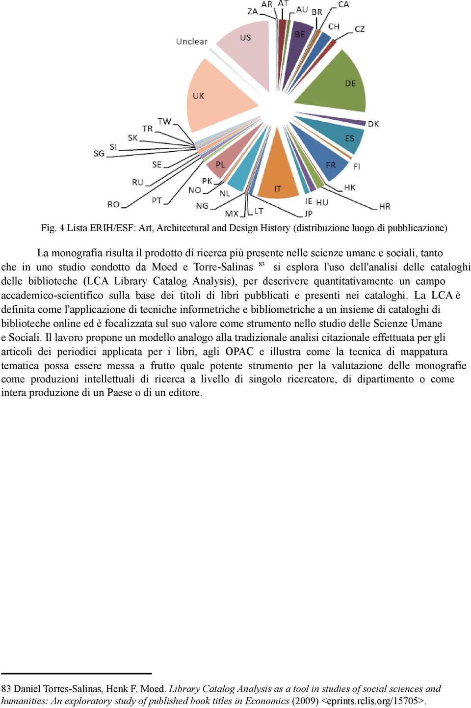 accademico-scientifico sulla base dei titoli di libri pubblicati e presenti nei cataloghi.