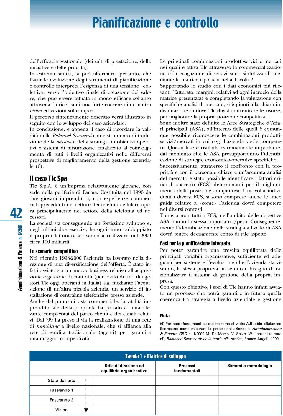 creazione del valore, che può essere attuata in modo efficace soltanto attraverso la ricerca di una forte coerenza interna tra vision ed «azioni sul campo».