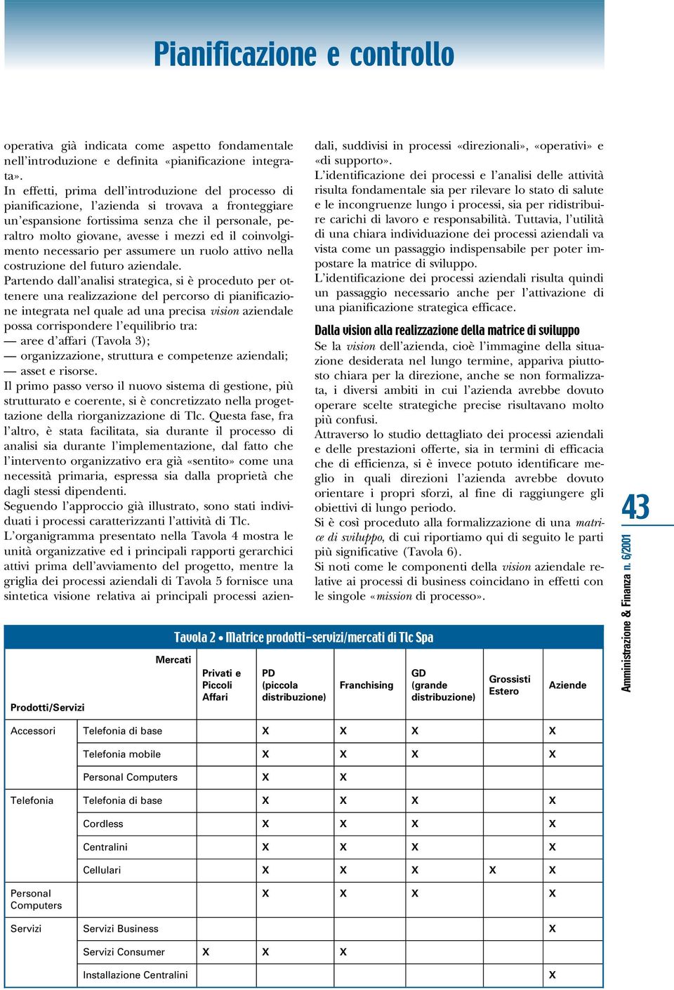 In effetti, prima dell introduzione del processo di pianificazione, l azienda si trovava a fronteggiare un espansione fortissima senza che il personale, peraltro molto giovane, avesse i mezzi ed il