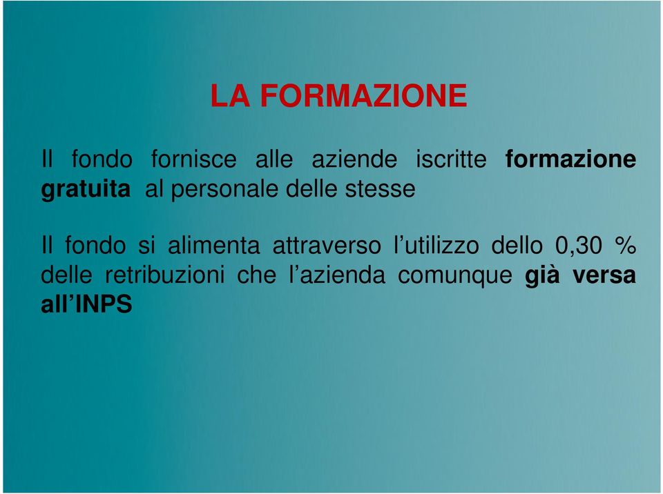 fondo si alimenta attraverso l utilizzo dello 0,30 %