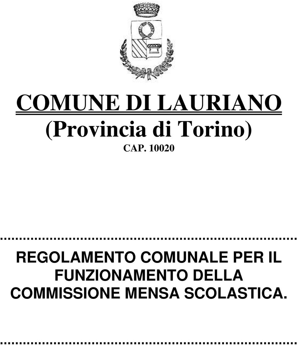 10020 REGOLAMENTO COMUNALE PER