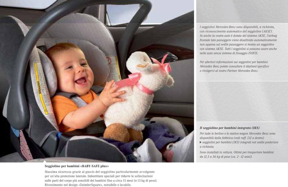 Tutti i seggiolini si possono usare anche nelle auto senza sistema di fissaggio ISOFIX.