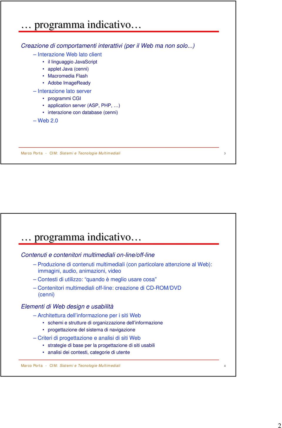 database (cenni) Web 2.