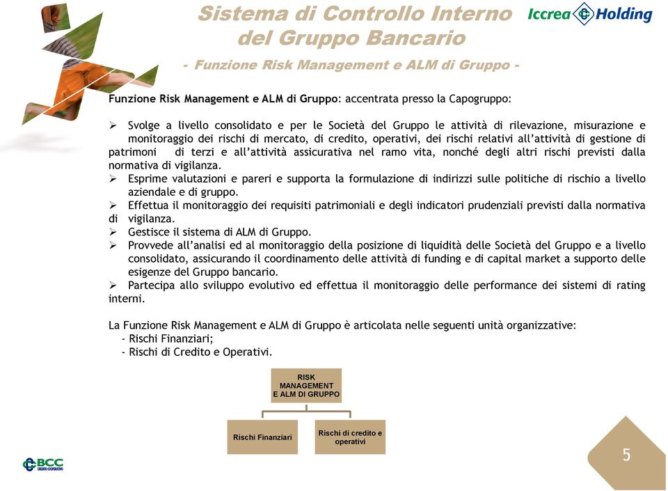 attività assicurativa nel ramo vita, nonché degli altri rischi previsti dalla normativa di vigilanza.