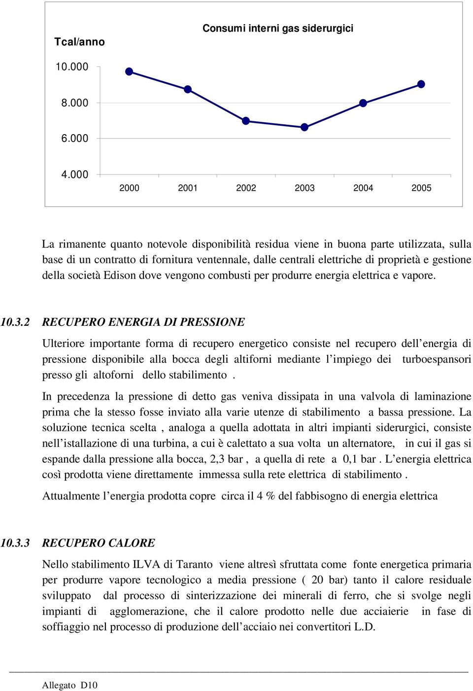 società Edison dove vengono combusti per produrre energia elettrica e vapore. 10.3.