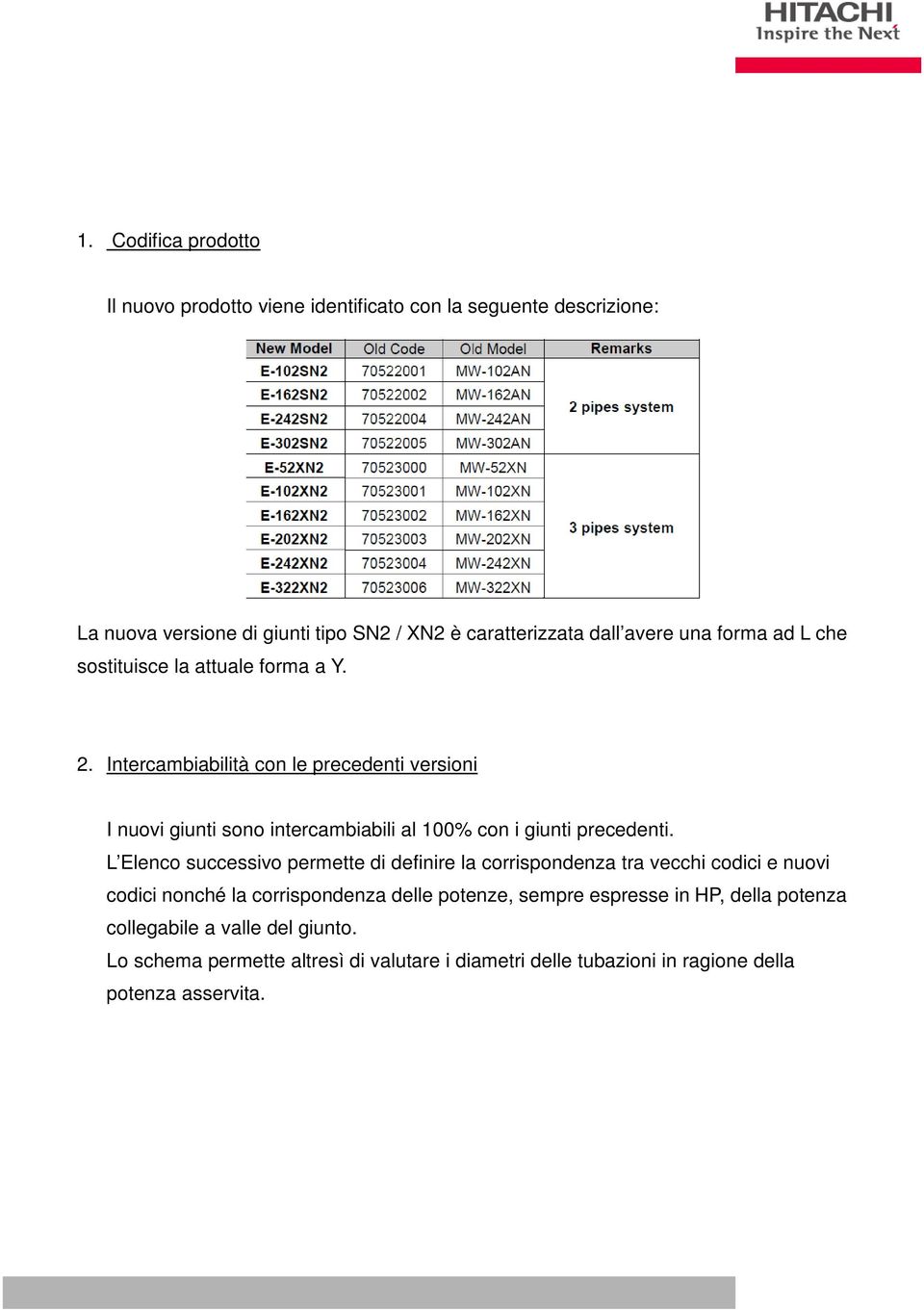 Intercambiabilità con le precedenti versioni I nuovi giunti sono intercambiabili al 100% con i giunti precedenti.