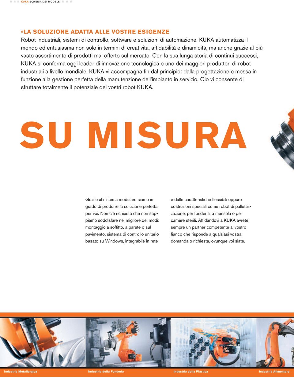 Con la sua lunga storia di continui successi, KUKA si conferma oggi leader di innovazione tecnologica e uno dei maggiori produttori di robot industriali a livello mondiale.