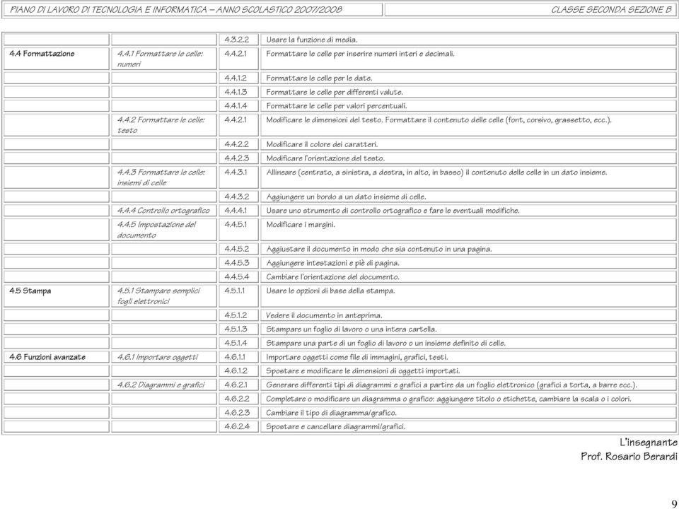 4.4.2.1 Mdificare le dimensini del test. Frmattare il cntenut delle celle (fnt, crsiv, grassett, ecc.). 4.4.2.2 Mdificare il clre dei caratteri. 4.4.2.3 