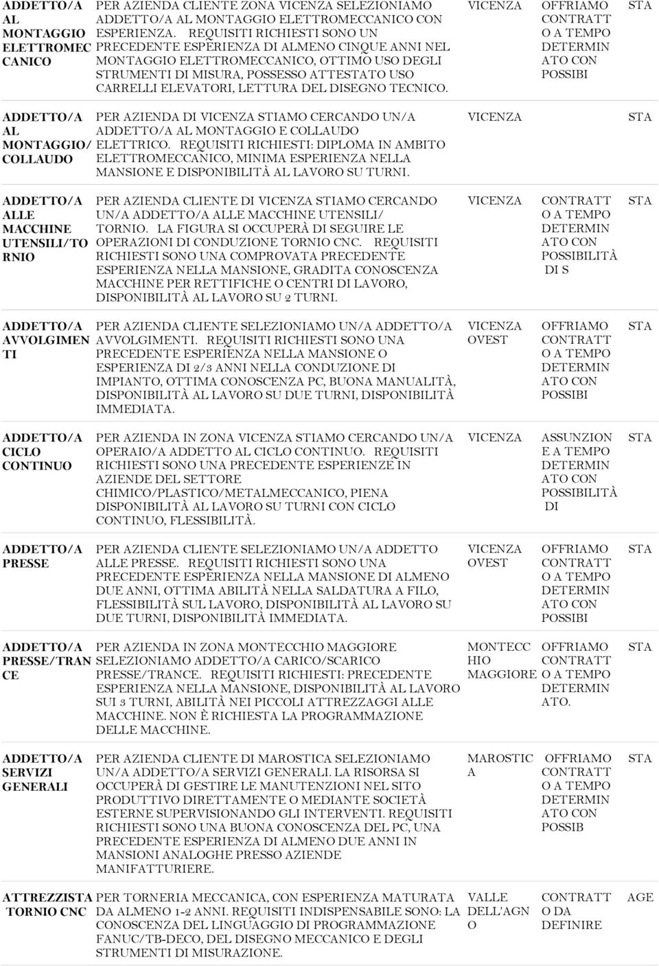 DEL DISEGNO TECNICO. POSSIBI DDETTO/ PER ZIEND DI STIMO CERCNDO UN/ L DDETTO/ L MONTGGIO E COLLUDO MONTGGIO/ ELETTRICO.