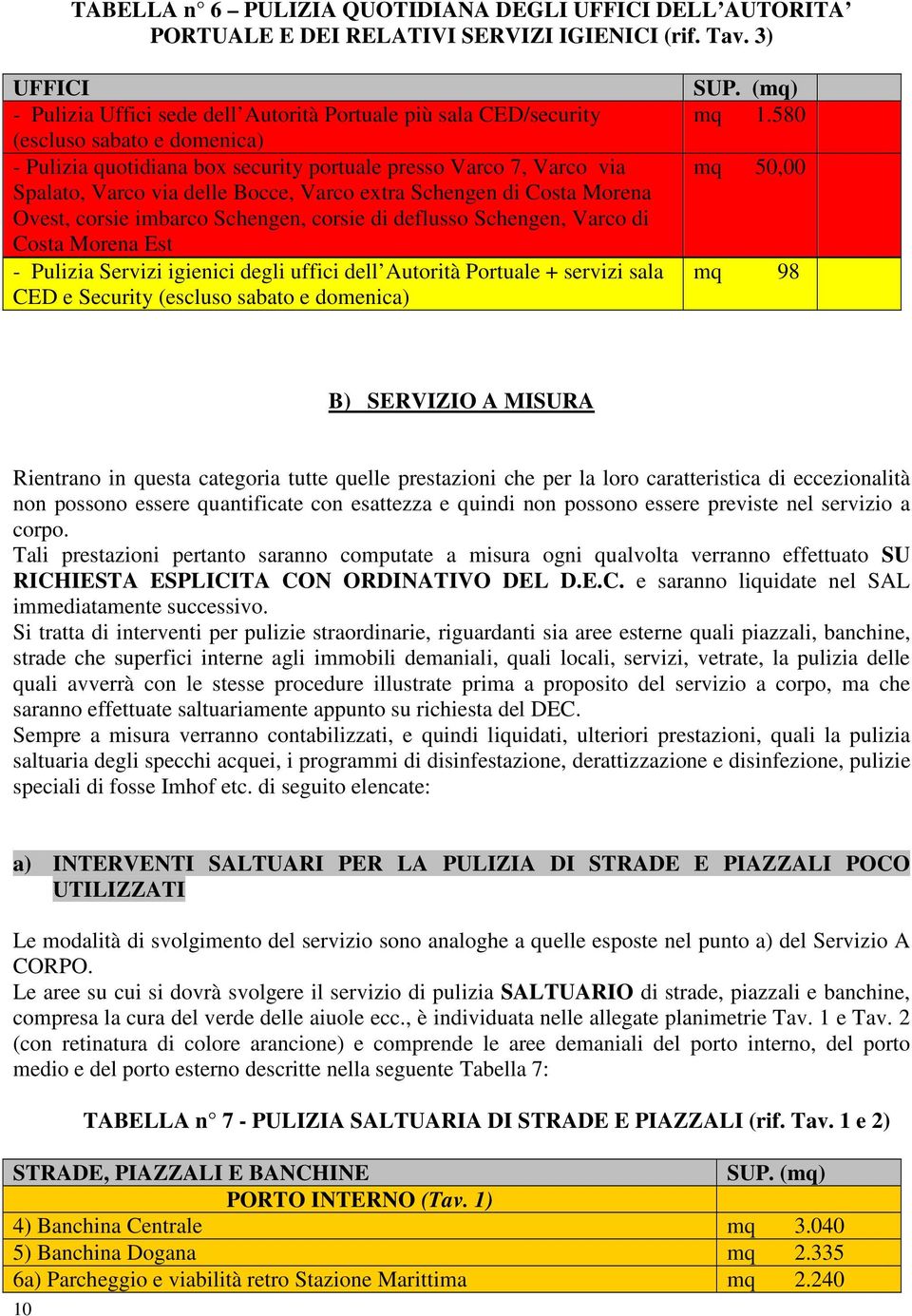 Bocce, Varco extra Schengen di Costa Morena Ovest, corsie imbarco Schengen, corsie di deflusso Schengen, Varco di Costa Morena Est - Pulizia Servizi igienici degli uffici dell Autorità Portuale +