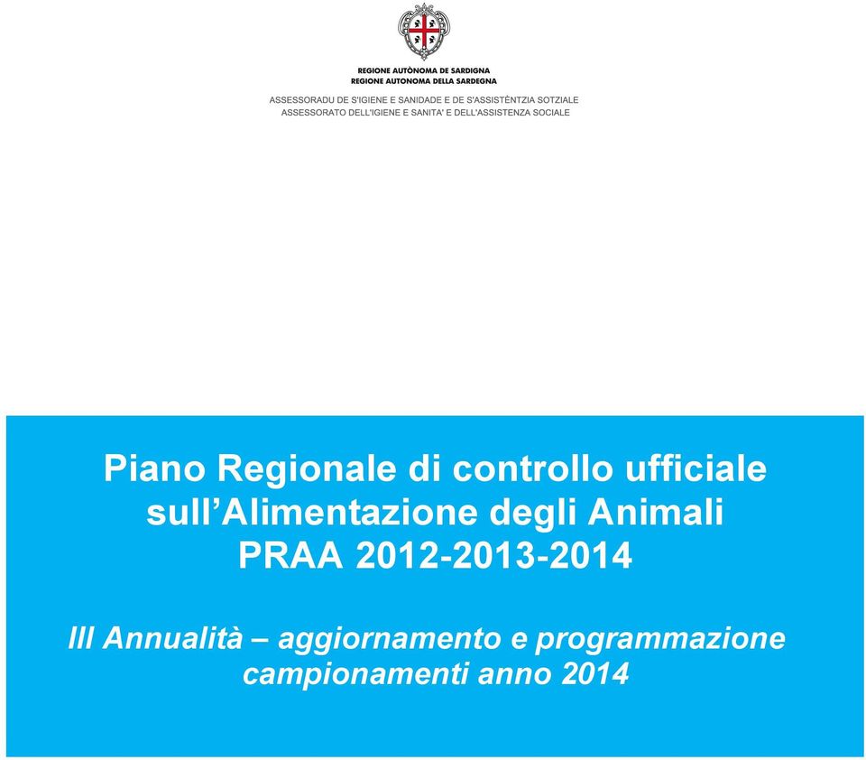 aggiornamento e programmazione campionamenti anno 2014