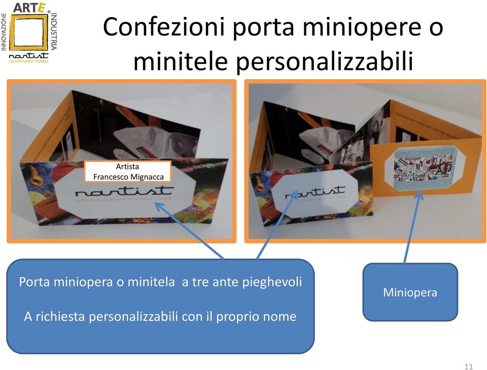 Porta miniopera o minitela a tre ante